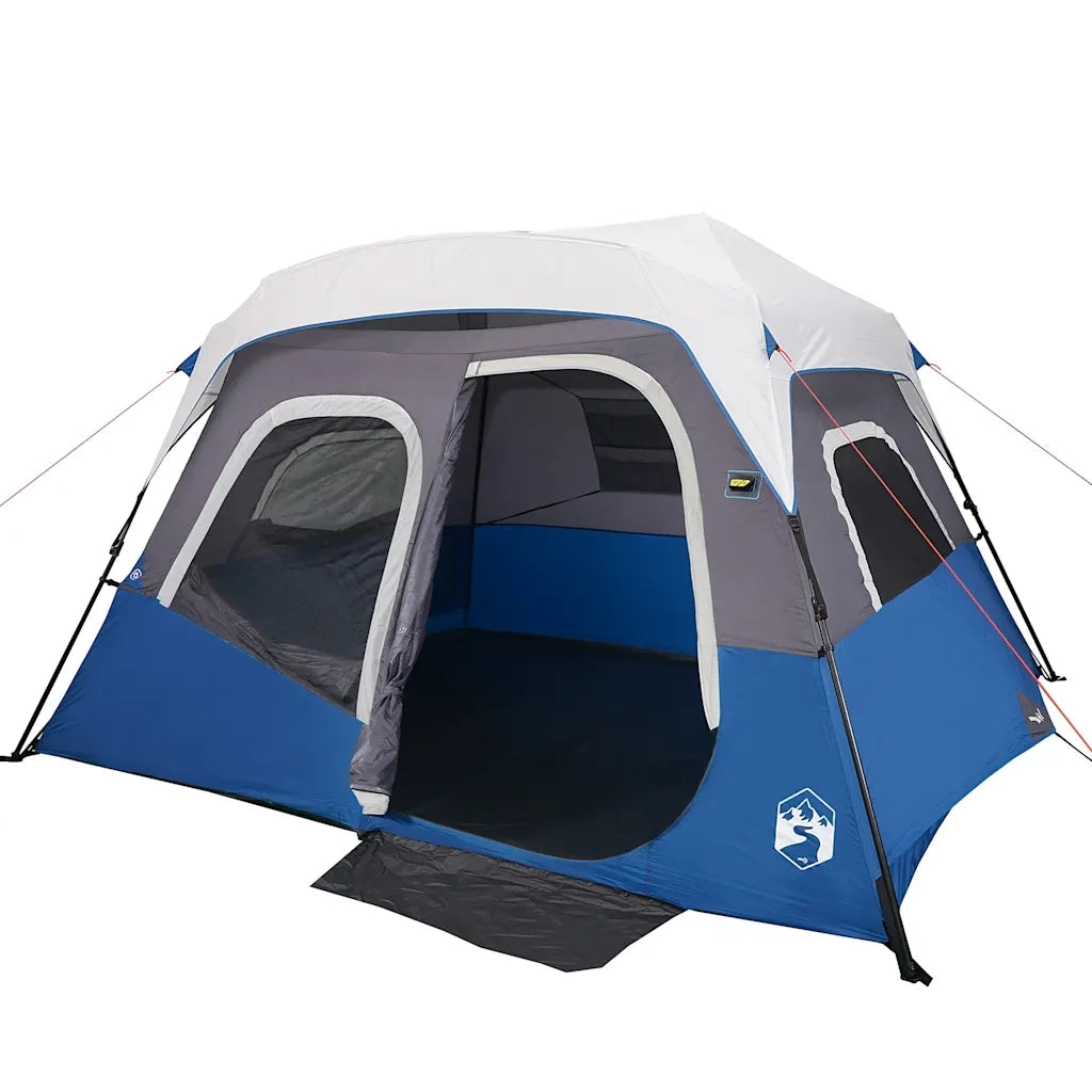 Tenda Famiglia con LED 6 Persone Blu Chiaro a Rilascio Rapido