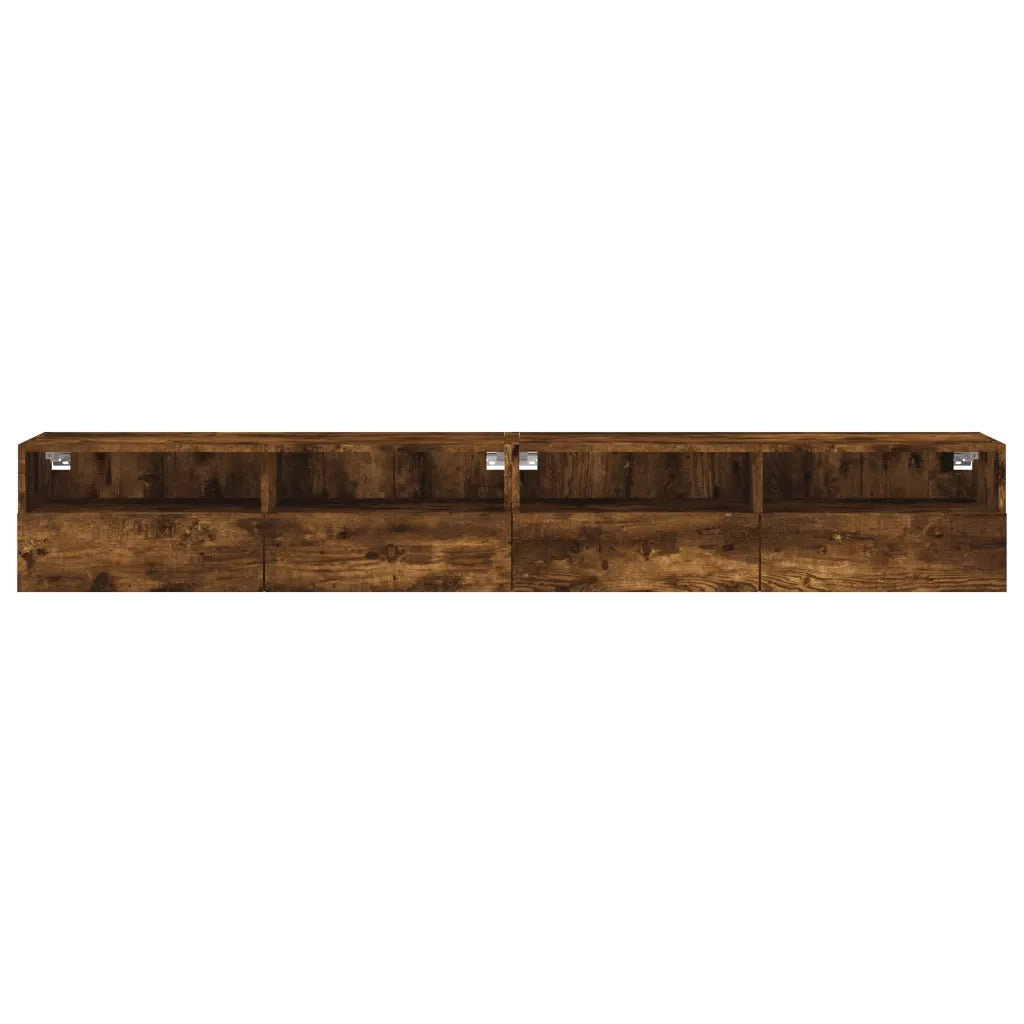 Mobili TV Parete 2pz | Armadietto TV | Mobile Porta TV Rovere Fumo 100x30x30 cm Legno Multistrato