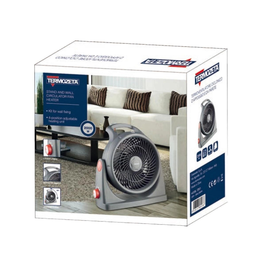 Termozeta TZR31 stufetta elettrica Interno Grigio 2000 W Riscaldatore ambiente elettrico con ventilatore