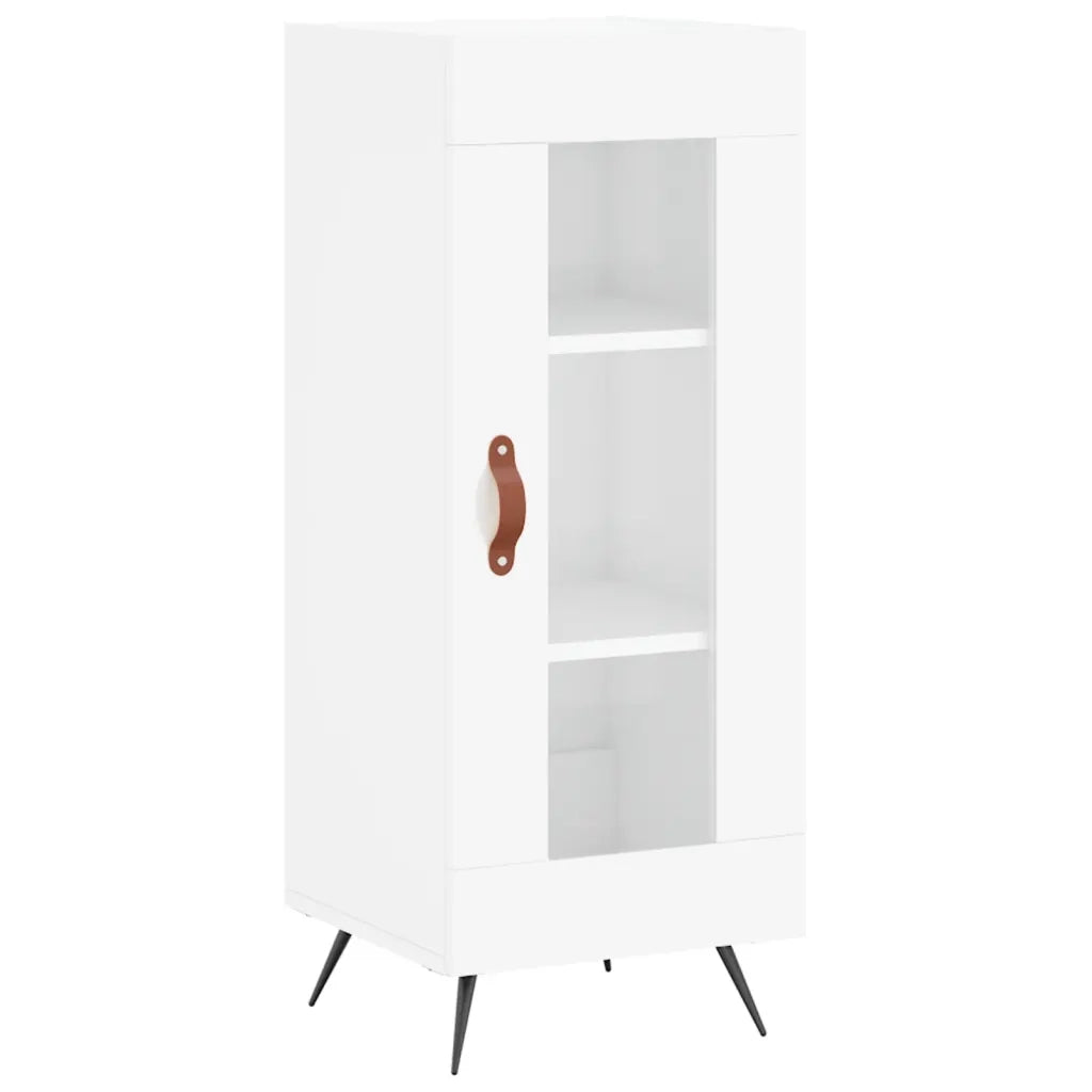 Credenza-Buffet-Armadio da cucina 34,5x34x180 cm in Legno Multistrato Bianco Lucido 997287