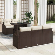 Set Divano da Giardino 6 pcs Marrone Rattan in Polipropilene 3357111