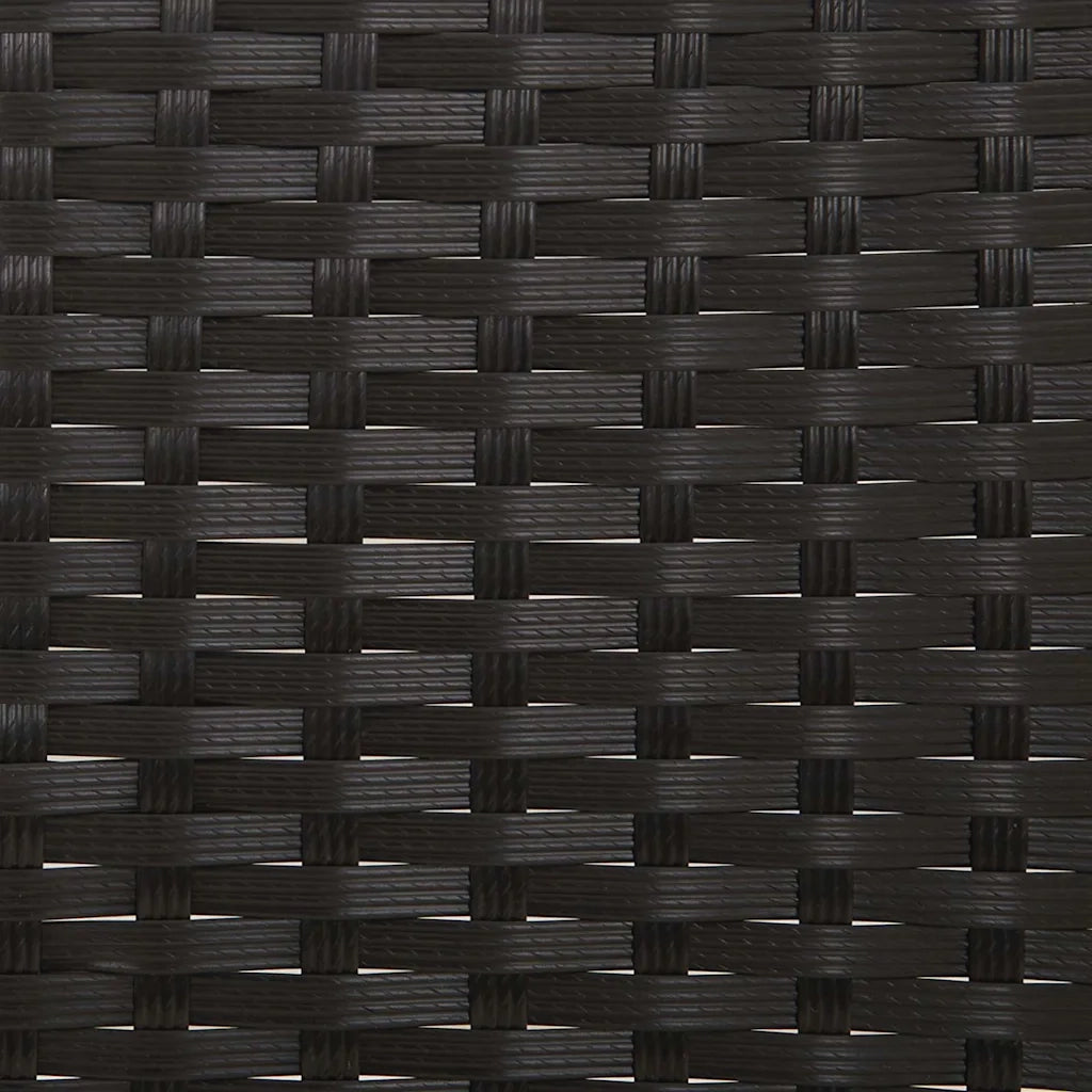 Panca da Giardino a 3 Posti con Cuscini in Polyrattan Nero