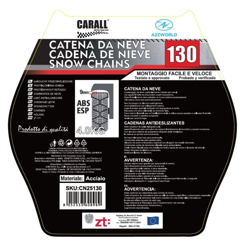 Catena Da Neve 9mm KNS130 Gruppo 130 Omologato ONORM V5117