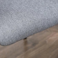 Set da 2 Sedie Imbottite Moderne in Tessuto con Braccioli e Gambe in Acciaio, 54x54x84cm, Grigio