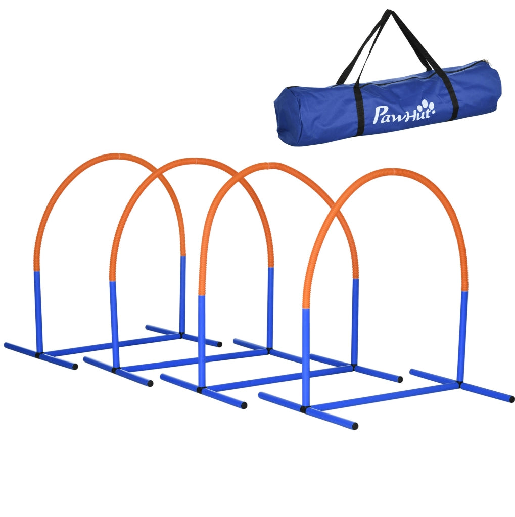 SET AGILITY per cani con 4 archi, 88 x 64 x 95 cm, ABS blu e borsa