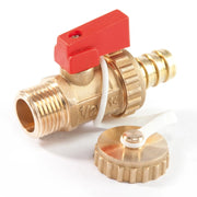Valvola a sfera da 1/2 pollice (DN15) per caldaie, in ottone, con leva in nylon