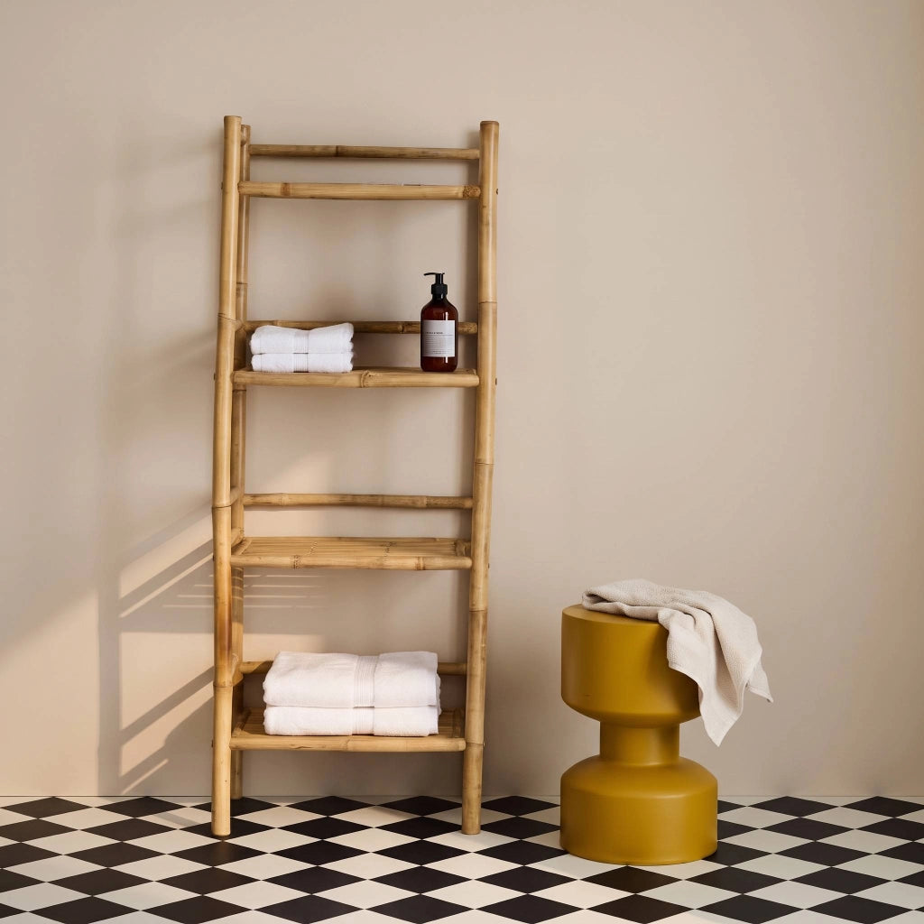 Libreria in bambù a 4 livelli, 144cm, marrone naturale