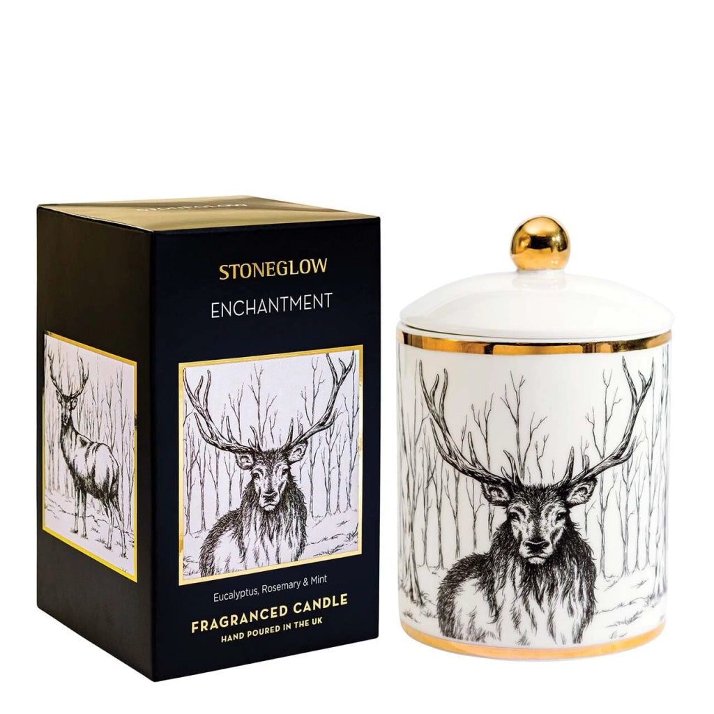 Candela profumata in contenitore di Vetroceramica – Eucalipto, rosmarino e menta, 300 g