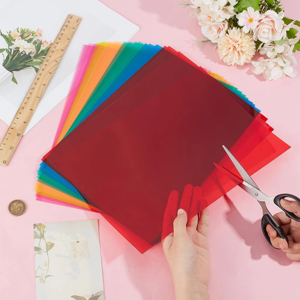 Lastre in PVC, formato A4, confezione da 24 pezzi, 6 colori, spessore 0,2 mm