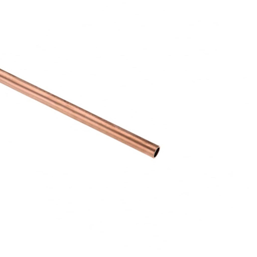 Tubo di rame T2, 24 mm x 1 mm x 100 mm, senza saldature, di forma circolare
