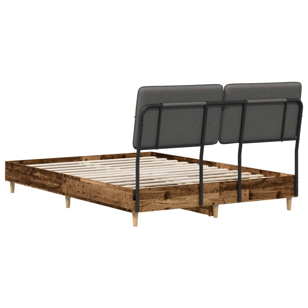 Letto matrimoniale con testiera Legno vecchio e grigio scuro 3440652