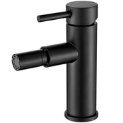 Miscelatore monocomando per bidet, nero, in ottone, a risparmio idrico