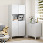 Mobile dispensa bianco con piano per microonde 79x40x175 cm