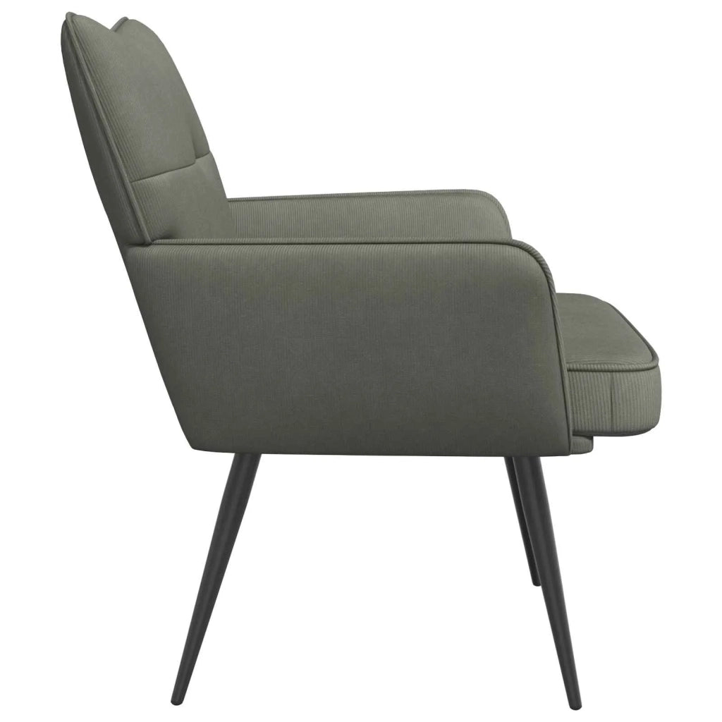 Poltrona Grigio Chiaro Velluto a coste 42047711