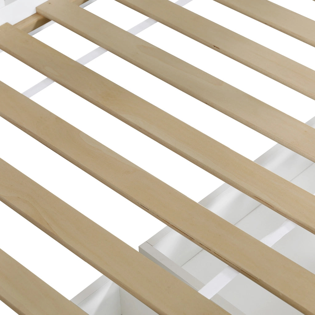 Letto a castello a casetta 90x200 cm bianco con cassetti