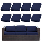 Copridivano elasticizzati, per uso esterno, set da 8, colore blu navy