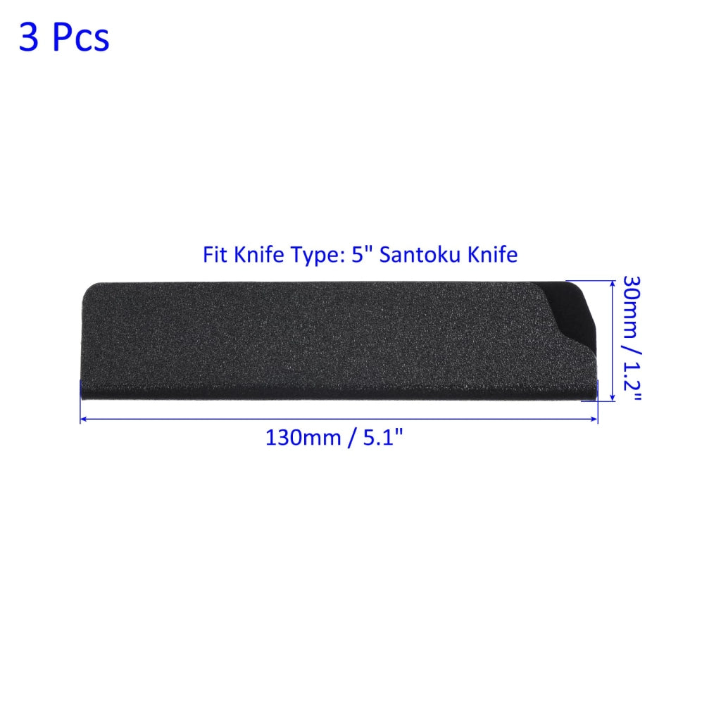 Set di 3 protezioni per coltelli in ABS, 5 pollici, colore nero