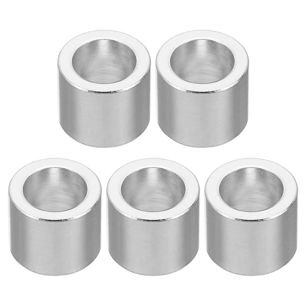 5 distanziatori in alluminio M8, dimensioni 8,2x12x10 mm, color argento