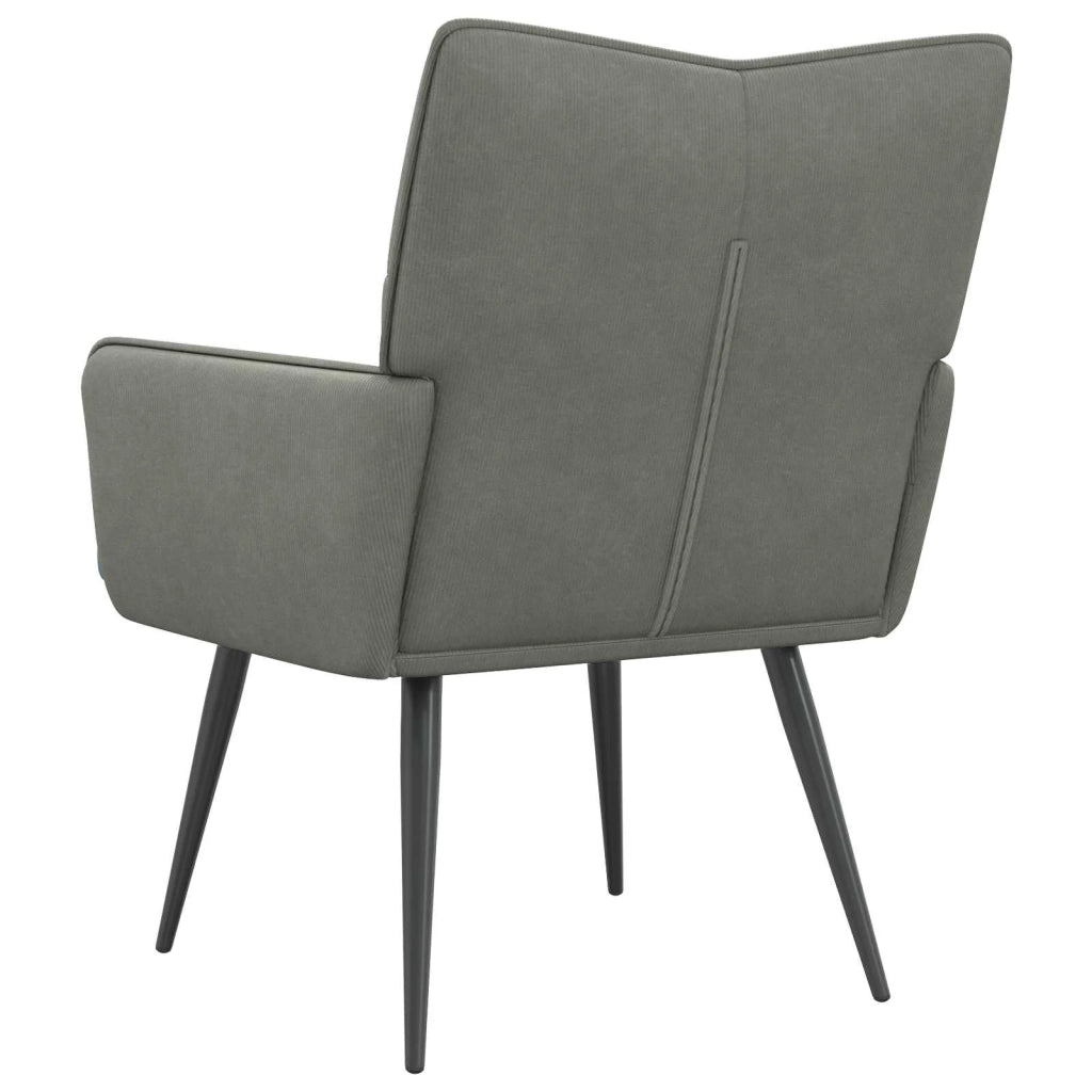Poltrona Grigio Chiaro Velluto a coste 42047711
