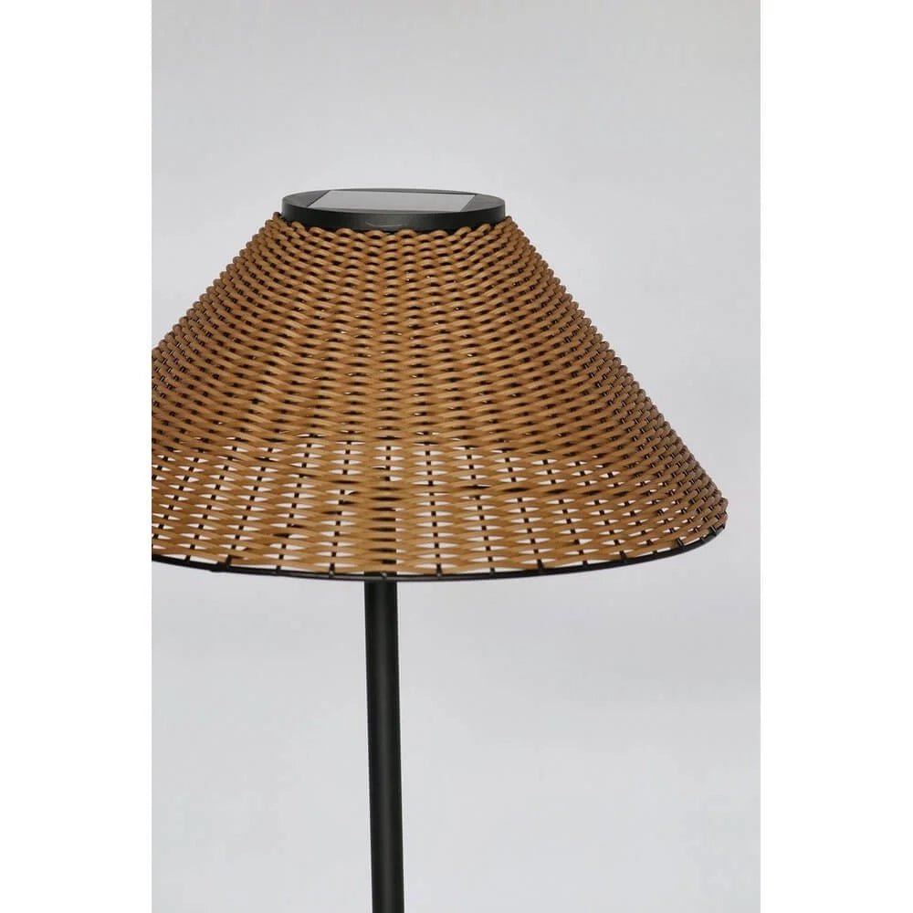 Piantana Solare LED a Luce Classic con Paralume Effetto Rattan Tranquil Marrone