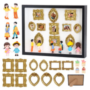 Mini-museo, scatola con sagome, da assemblare, cornice bianca, set da 1