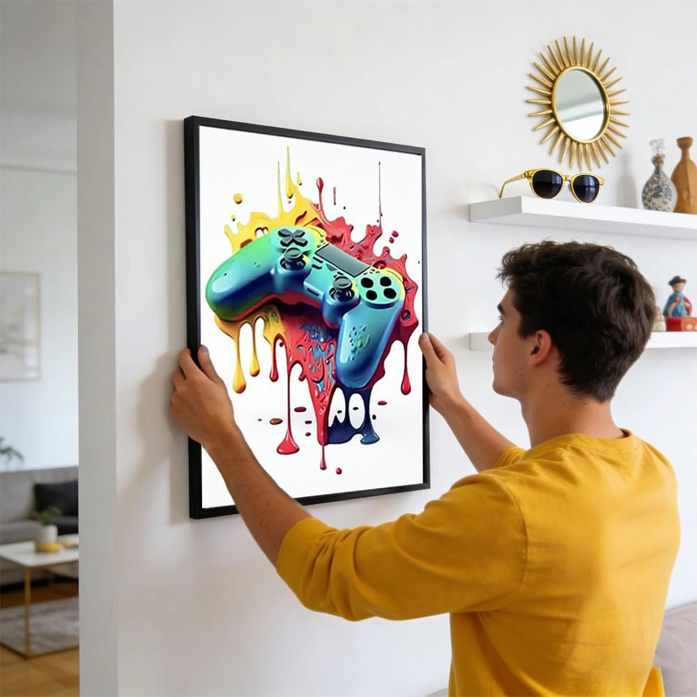 Set di 3 poster a tema gaming, dimensioni 30x40 cm, tela, stile graffiti