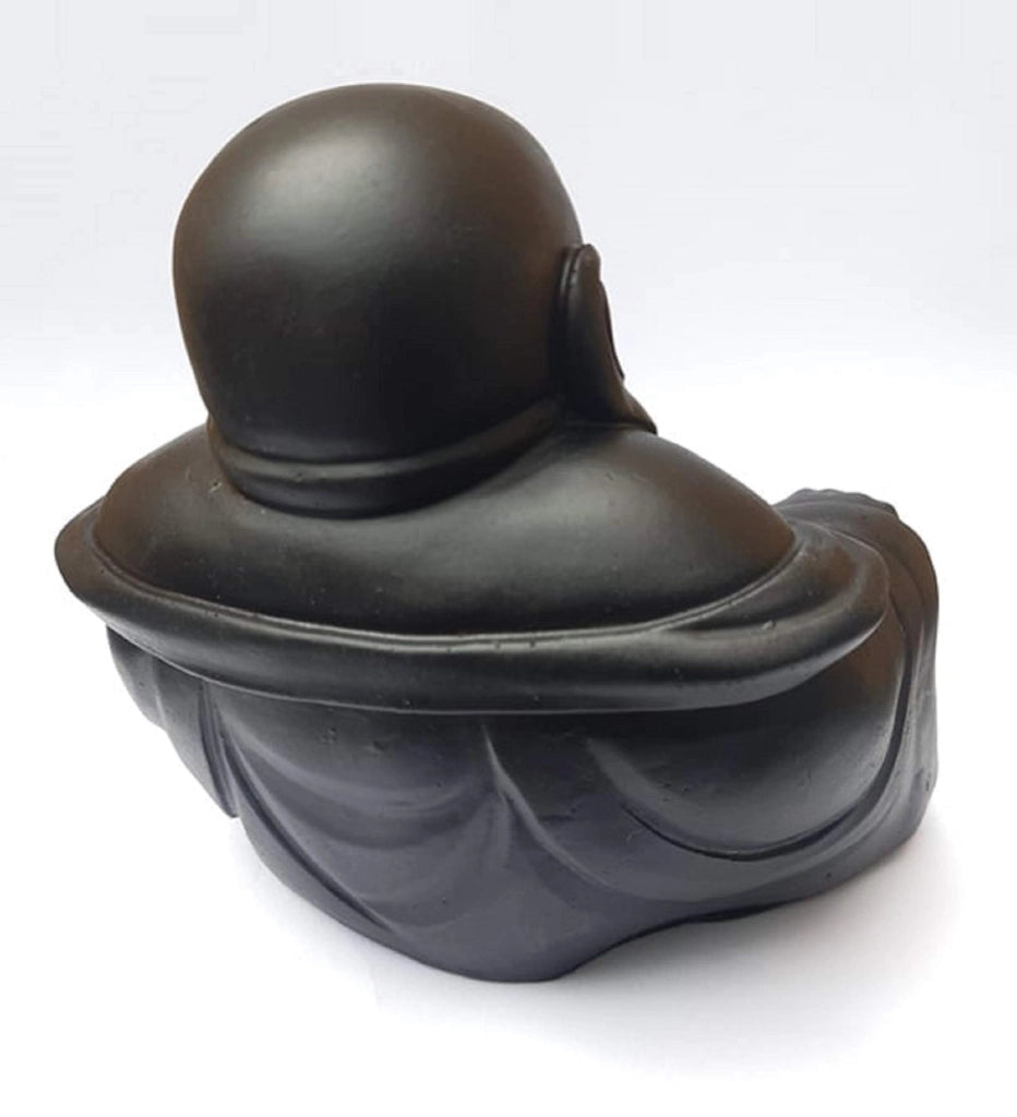 Buddha sorridente, portafortuna, dipinto a mano, resina, altezza 10,4 cm