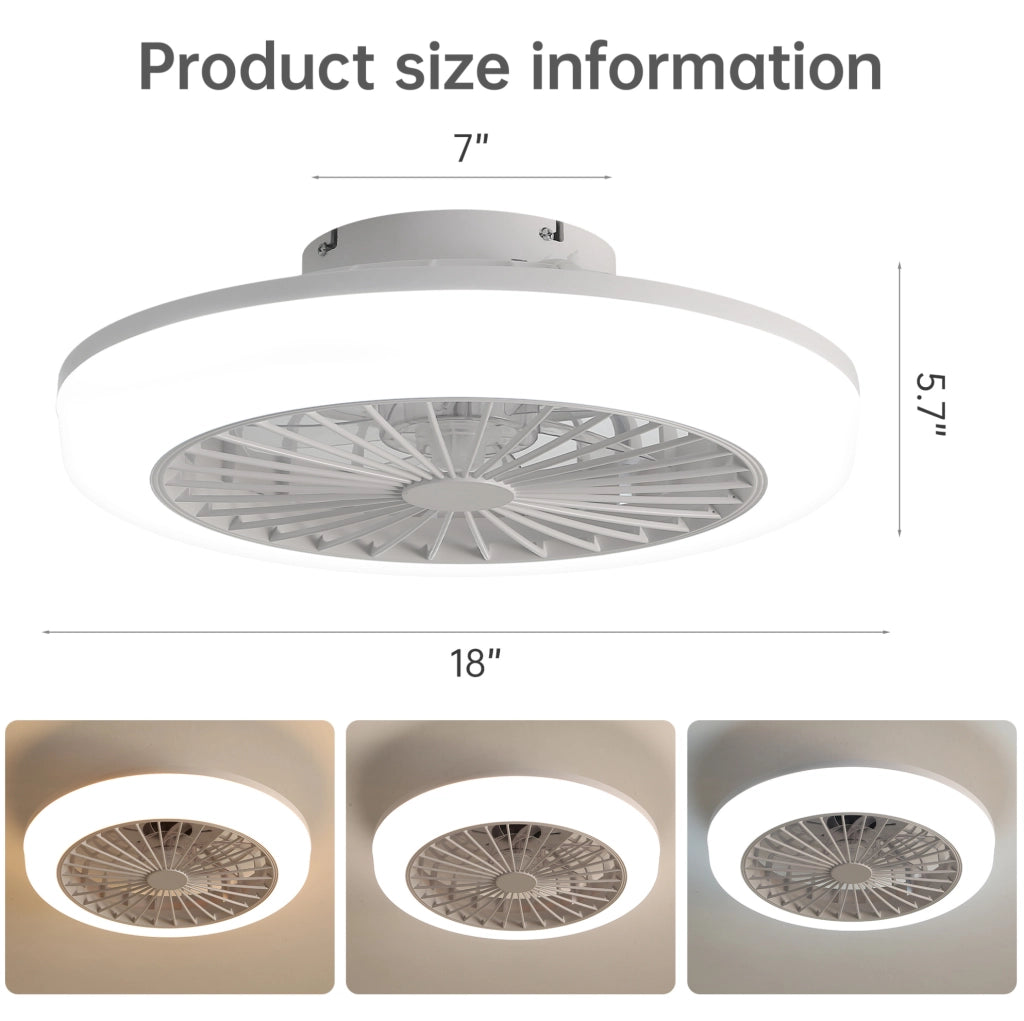 Ventilatore da soffitto con luce Ø 50 cm bianco, telecomando