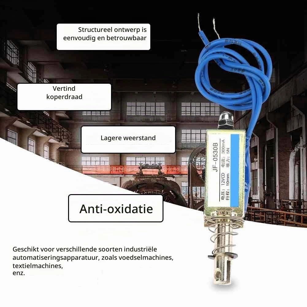 Elettromagnete a solenoide JF-0530B, 12V DC, 5N, 300mA, a azione push-pull
