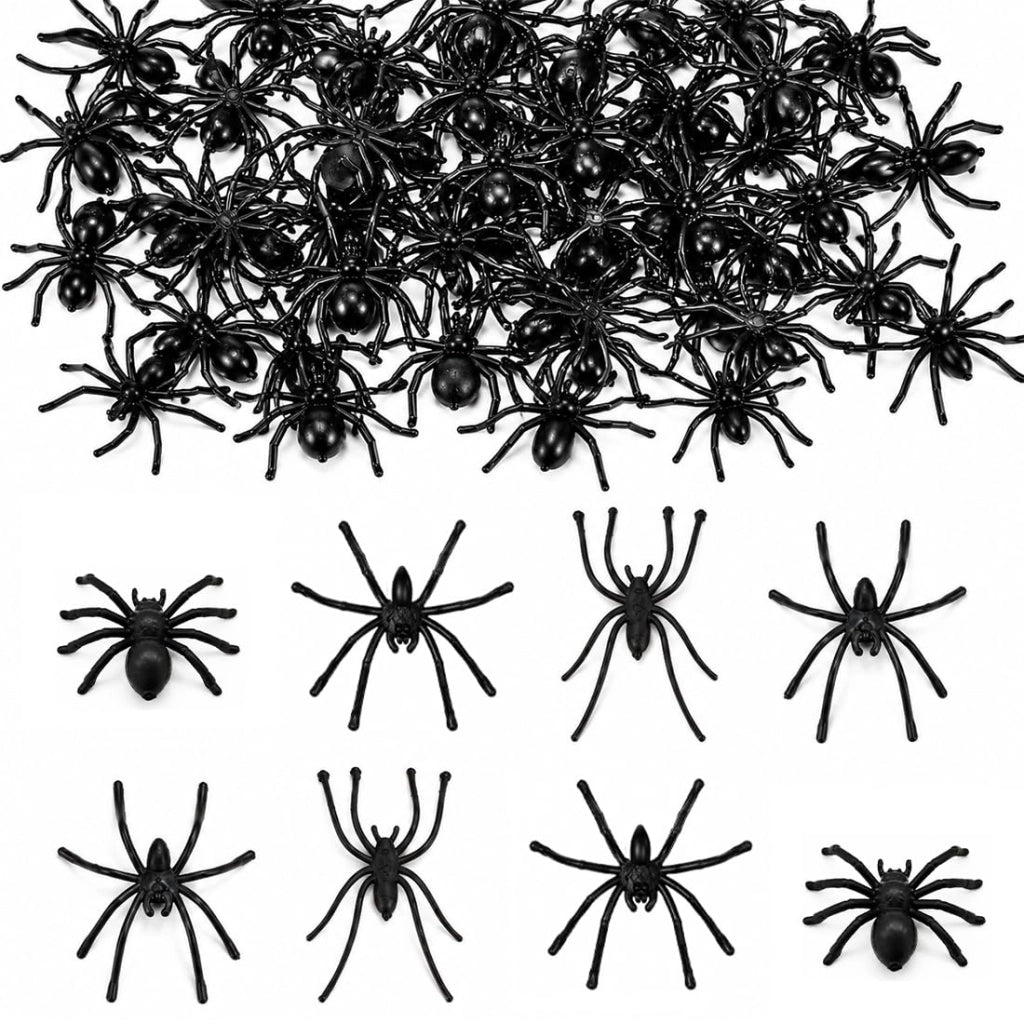 100 ragni in plastica realistica per la decorazione di Halloween