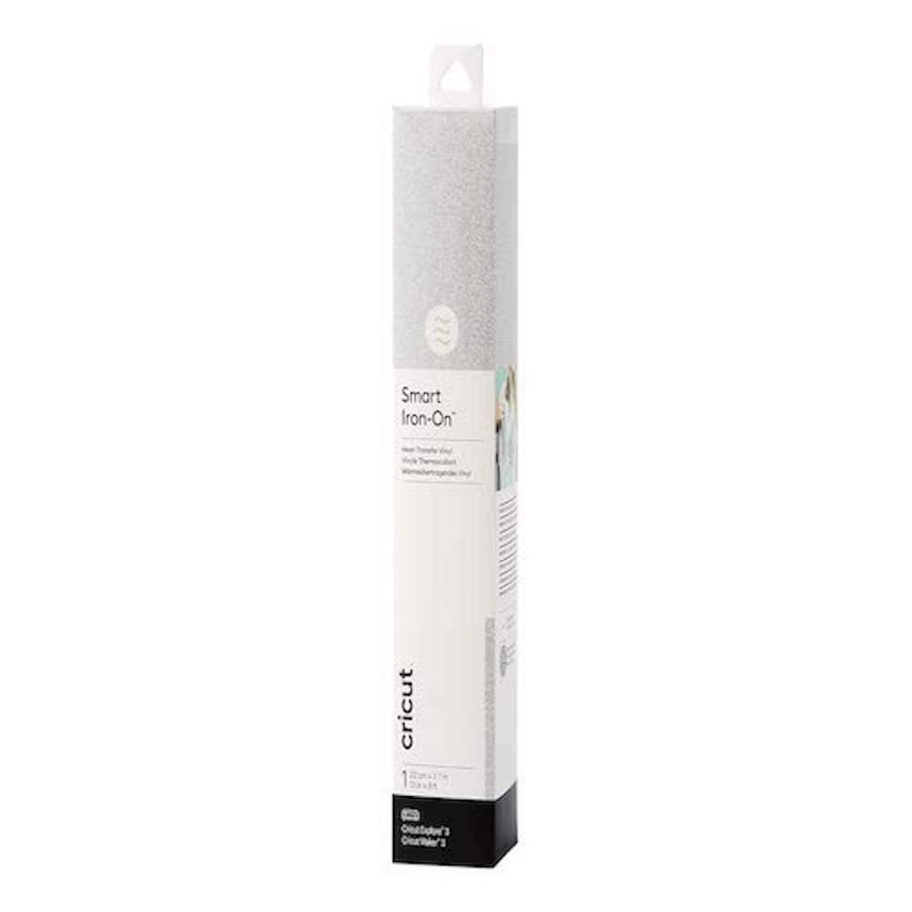Vinile termoadesivo glitter argento, 33 cm x 2,7 m, 1 rotolo