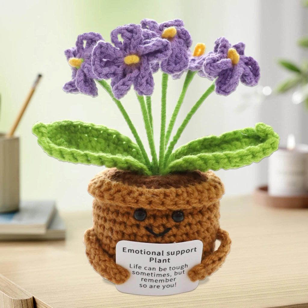 Fiore viola all'uncinetto, 14 cm, regalo di ringraziamento