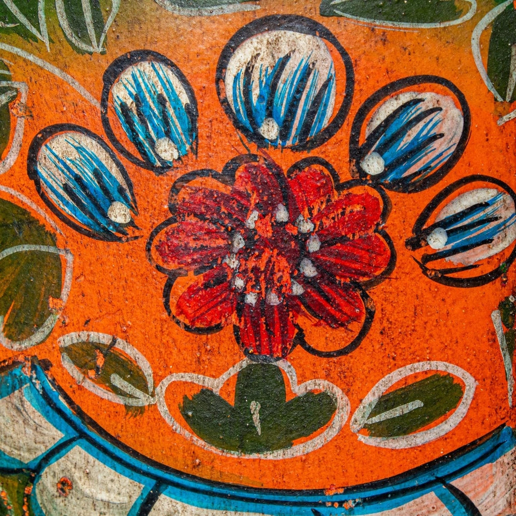 Vaso in metallo, dipinto a mano, multicolore, 35x35x48 cm