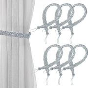 Supporti per tende in stile bohémien, 6 pezzi, grigi, 59 cm
