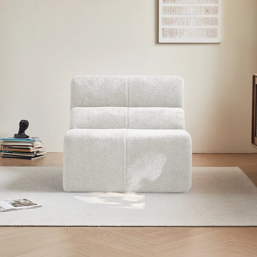 Poltrona 94x110x79 cm ergonomica in velluto bianco