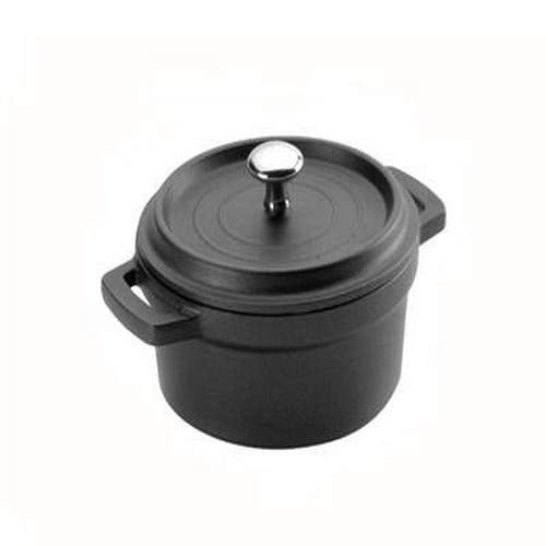 Padella in alluminio da 16 cm con coperchio, rivestimento antiaderente, colore nero