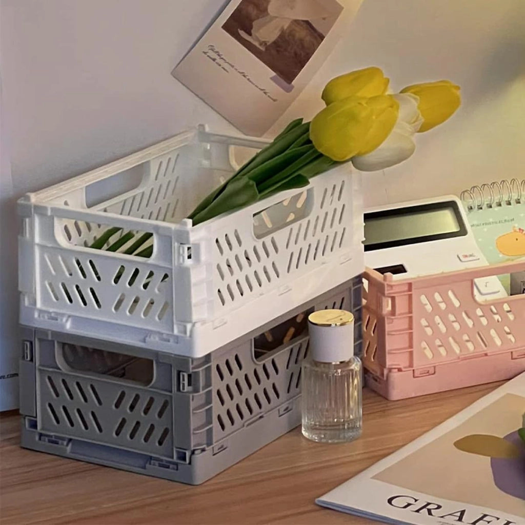 Contenitore pieghevole, grigio, 22x14,7x9,3 cm, in PP