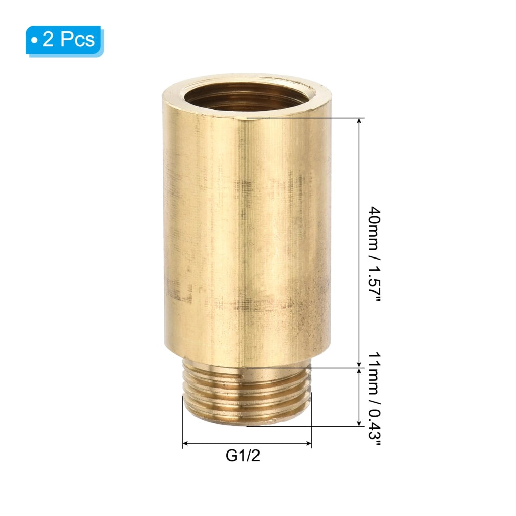 Prolunga per soffione doccia, 2 pezzi, in ottone, attacco G1/2, lunghezza 51 mm
