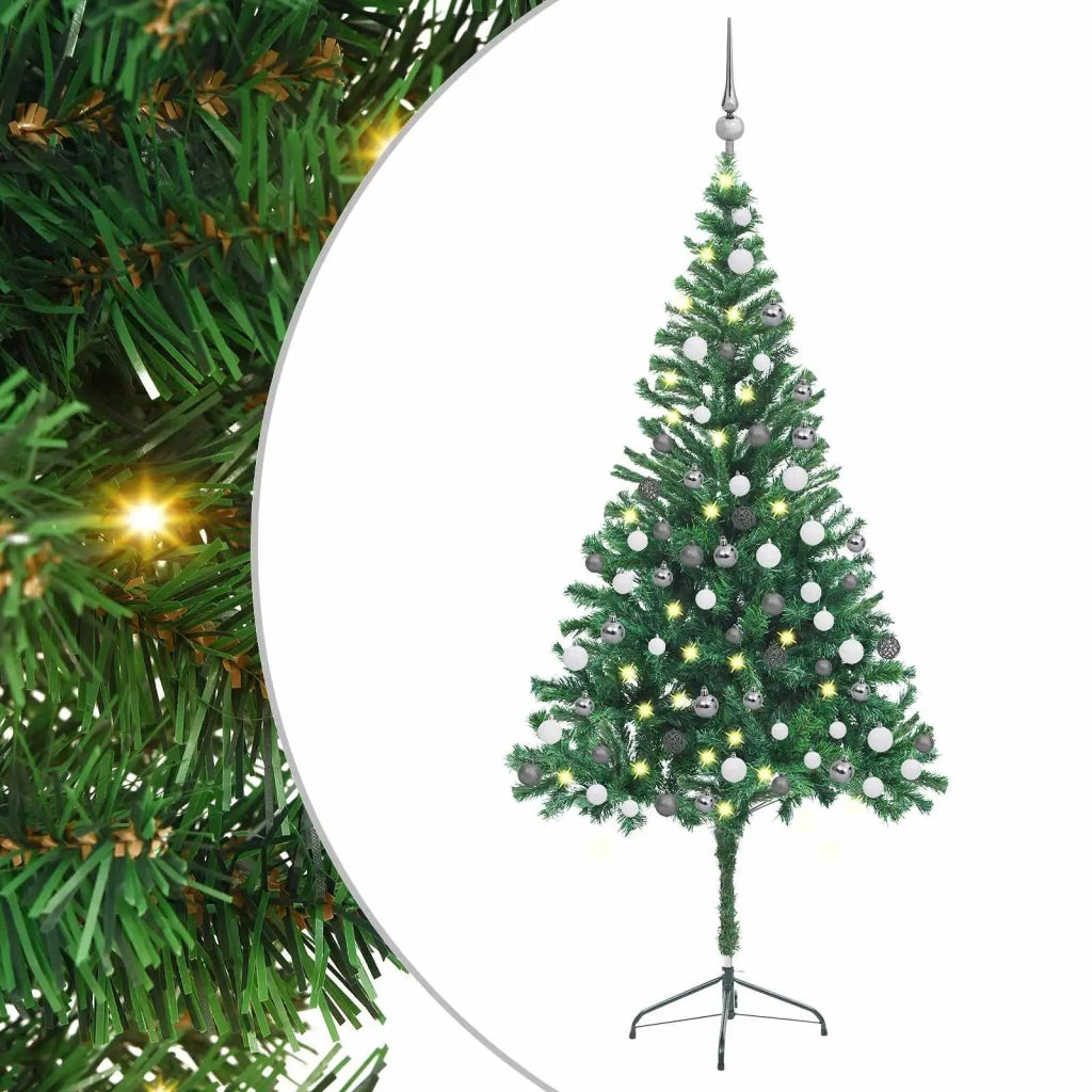 Albero di Natale Preilluminato Palline Bianco 180 cm 564 Rami 3077661