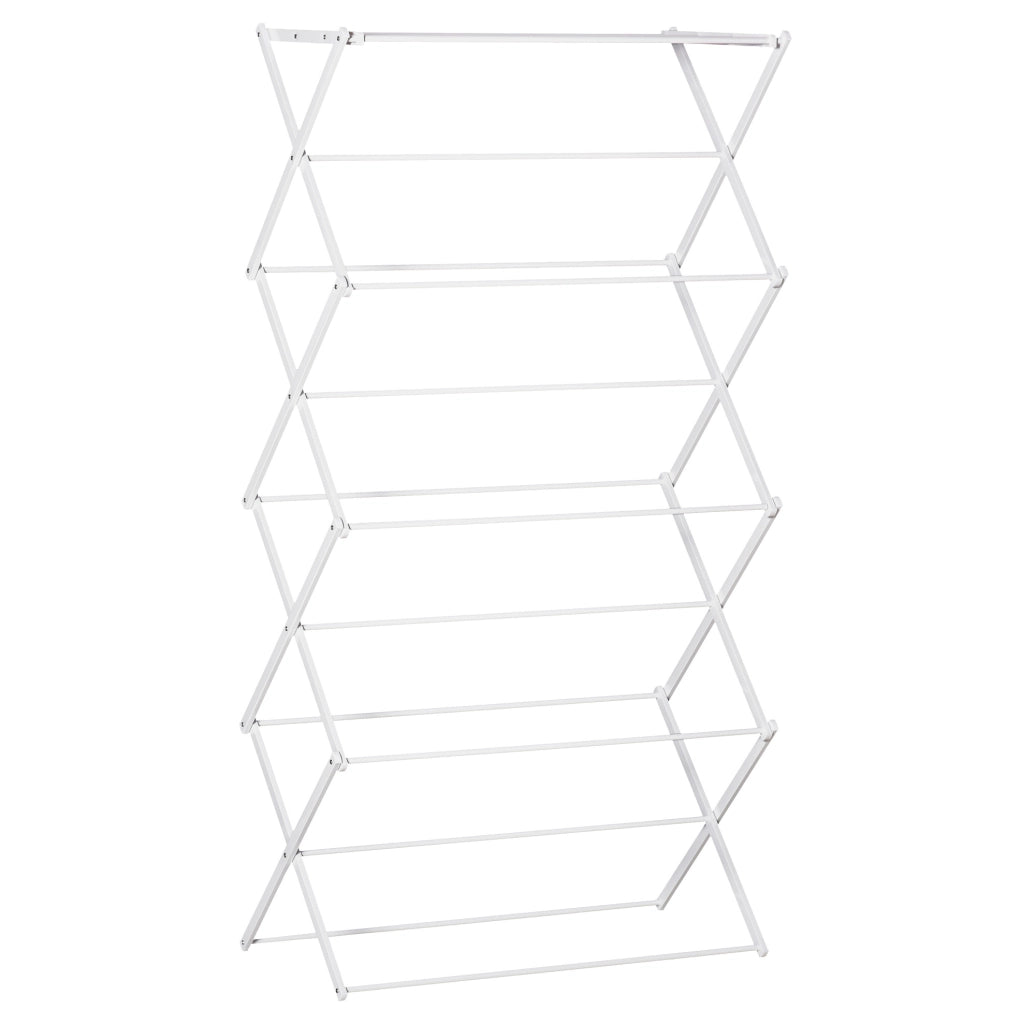 Stendibiancheria pieghevole a torre 8 livelli 74x35x144 cm metallo bianco salvaspazio