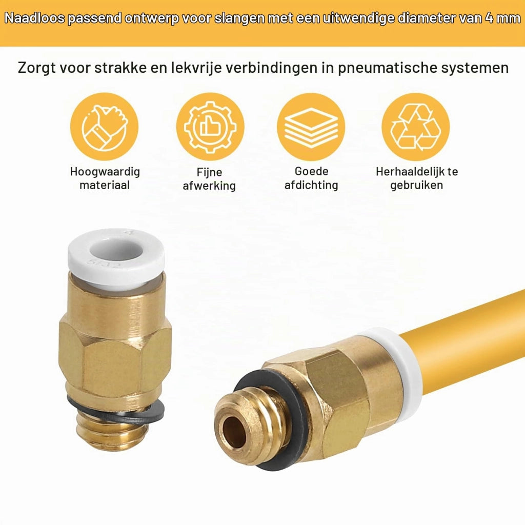 20 connettori in PTFE PC4-M6 per tubi da 4 mm