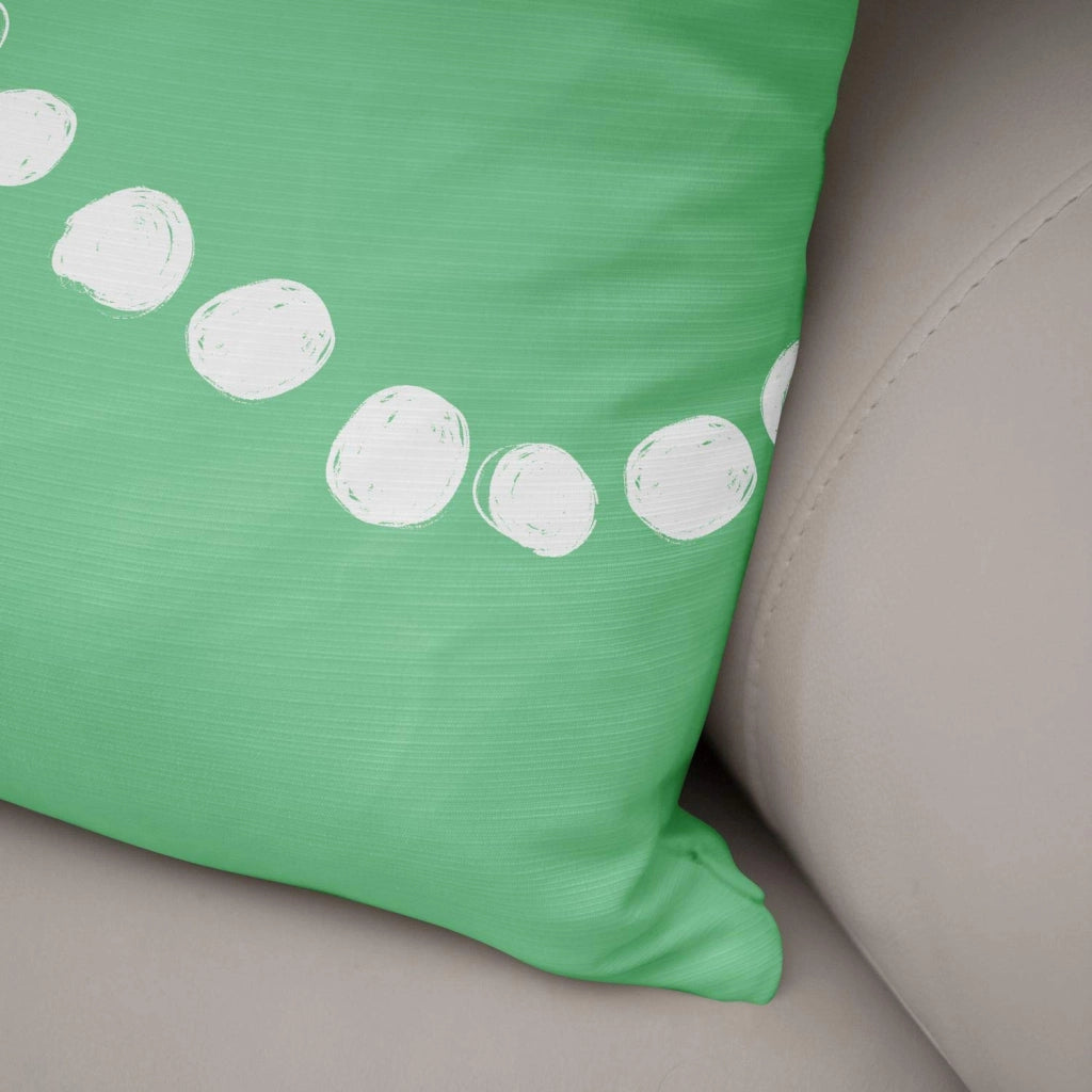 Custodia per cuscino 43x43 cm, colore verde e bianco, motivo geometrico, in poliestere e cotone