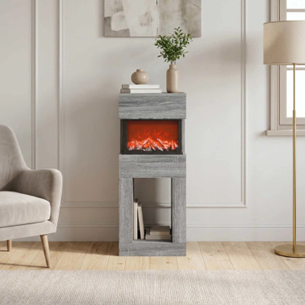 Caminetto elettrico Sonoma grigio 35 x 30 x 86 cm 8021132
