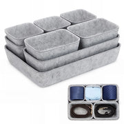 Set di 8 organizer impilabili in feltro, colore grigio chiaro