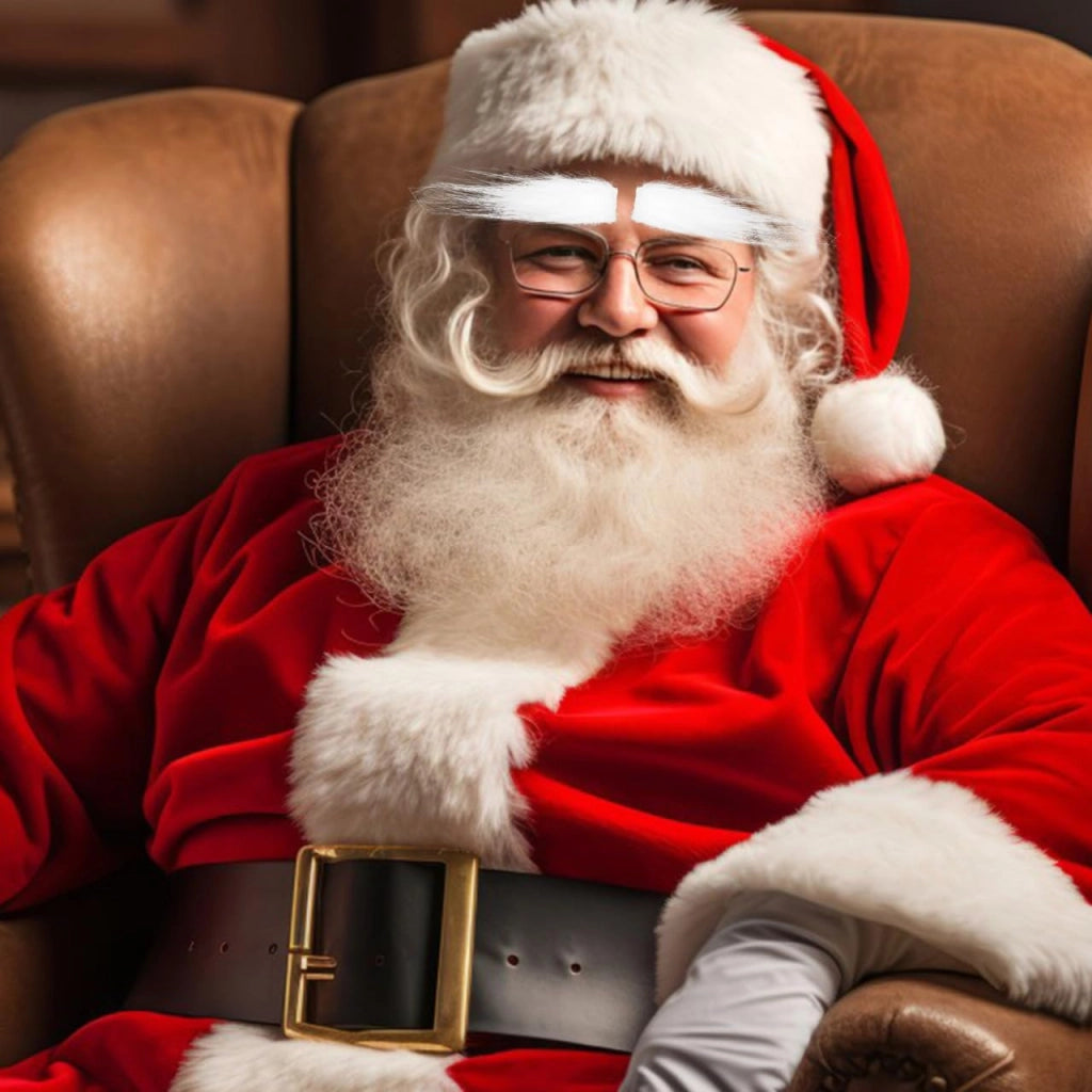 Sopracciglia da Babbo Natale, 2 pezzi, autoadesive, bianche, per costumi