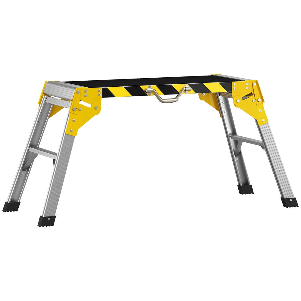 Tavolo da lavoro pieghevole in alluminio banco da lavoro portatile con maniglia e superficie antiscivolo portata 150 kg argento