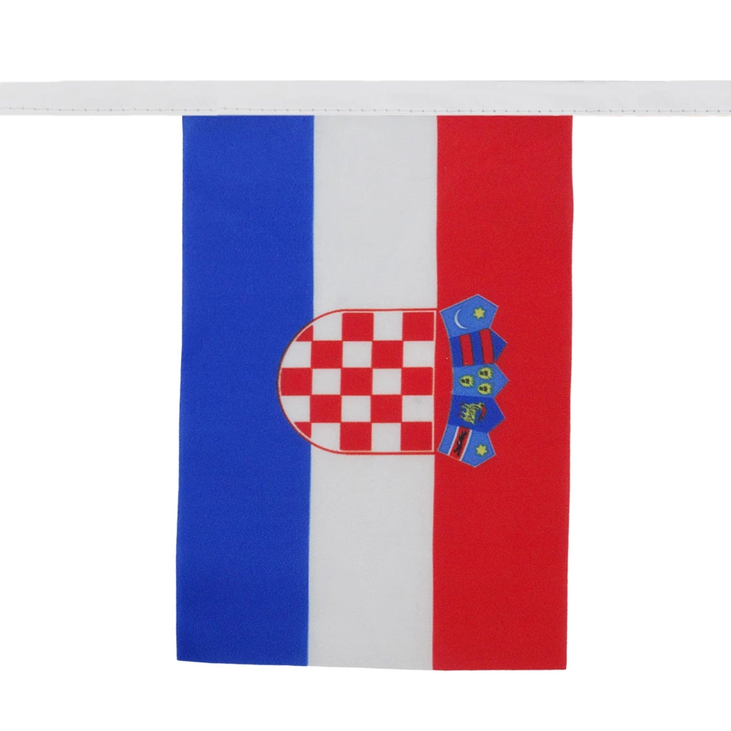 Ghirlanda di bandiere della Croazia, lunghezza 12 metri, 20 bandiere, dimensioni 45x30 cm, in poliestere