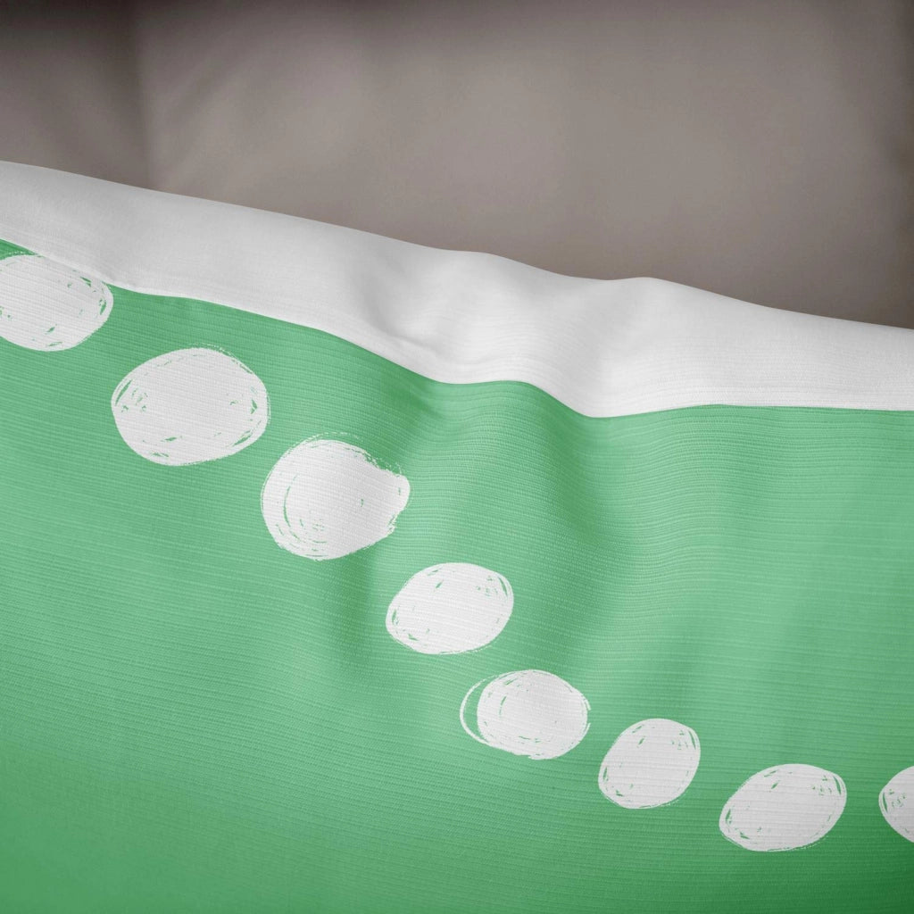 Custodia per cuscino 43x43 cm, colore verde e bianco, motivo geometrico, in poliestere e cotone