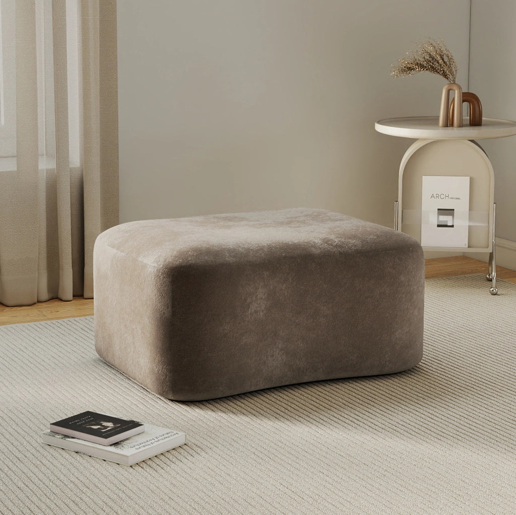 Pouf ottomano 96x69x45 cm marrone; senza montaggio; rivestimento in velluto