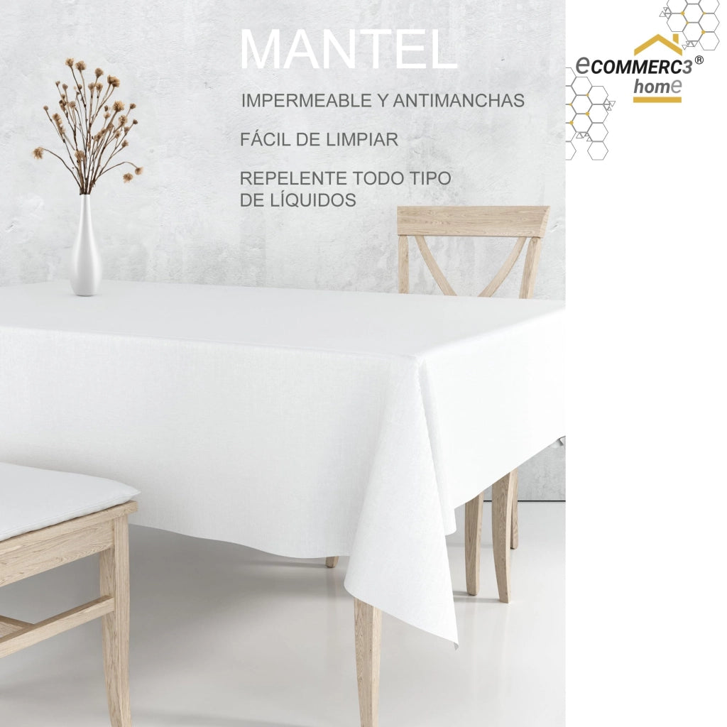Tovaglia rettangolare, dimensioni 240x140 cm, impermeabile e resistente alle macchie, colore grigio